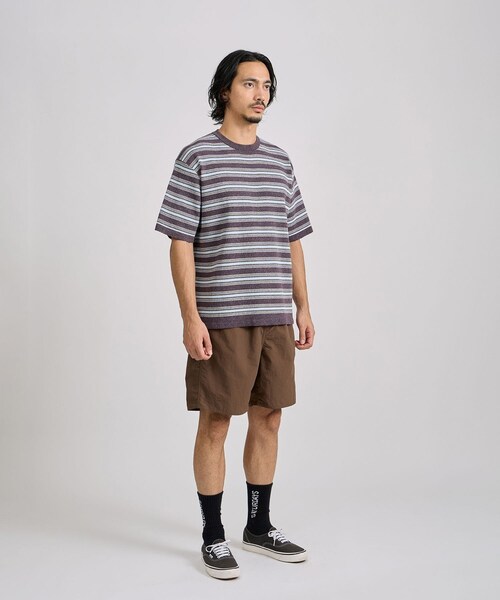 Saturdays NYC(サタデーズ ニューヨークシティ )の「Pacho Stripe Knit Top(Tシャツ/カットソー・レディース・ブラック系/パープル・L/M/S/XL)」の19枚目の写真