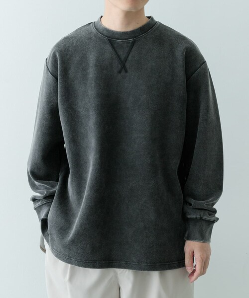 ITEMS URBANRESEARCH(アイテムズ アーバンリサーチ)の「フェードダンボール クルーネックTops(Tシャツ/カットソー・メンズ・BLK/NVY/GRN・M/L)」の6枚目の写真