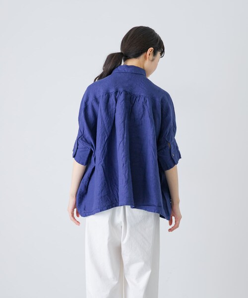 かぐれ（カグレ）の「Honnete　H/SLV GATHER SHIRTS（シャツ/ブラウス・レディース・BLUE/NOIR/SILVER・One）」の12枚目の写真
