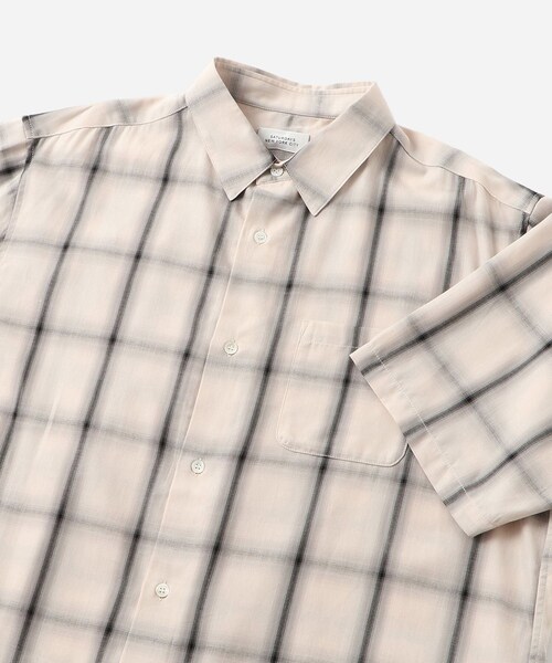 Saturdays NYC(サタデーズ ニューヨークシティ )の「Bruce Ombre Check SS Shirt(シャツ/ブラウス・レディース・オフホワイト/ネイビー・L/M/S/XL)」の20枚目の写真