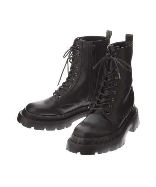 EVRIS（エヴリス）の「レースアップインソールワークブーツ（ブーツ・レディース・ブラック/グリーン・S/M/L）」の2枚目の写真