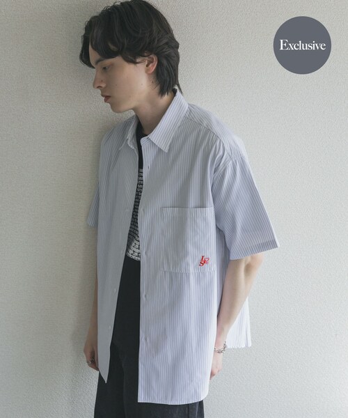 SENSE OF PLACE by URBAN RESEARCH（センスオブプレイスバイアーバンリサーチ）の「『別注』LOVE POP STUDIO×SENSE OF PLACE　シャツ（シャツ/ブラウス・メンズ・WHITE/BLUE・M/L）」の13枚目の写真