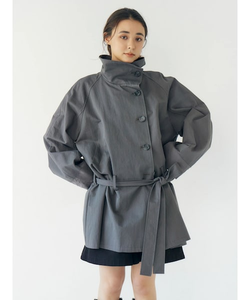 Ungrid（アングリッド）の「スタンドカラーミドル丈トレンチコート（トレンチコート・レディース・ベージュ/カーキ/チャコールグレー・F）」の21枚目の写真