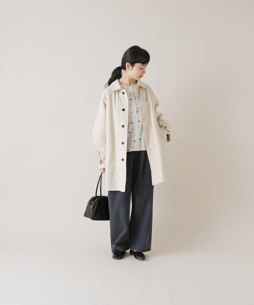 かぐれ(カグレ)の「コットンバックタックショートコート(テーラードジャケット・レディース・IVORY/BEIGE/BLACK・Free)」の12枚目の写真
