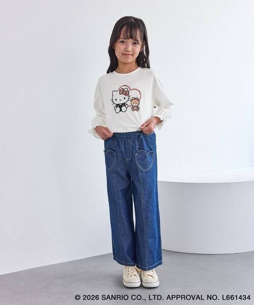 ROPE' PICNIC(ロペピクニック)の「【KIDS/キッズ】【ROPE' PICNIC×ハローキティ】スパンコールロングスリーブTシャツ(Tシャツ/カットソー・キッズ・ホワイト系/ピンク・L/M/S)」の14枚目の写真