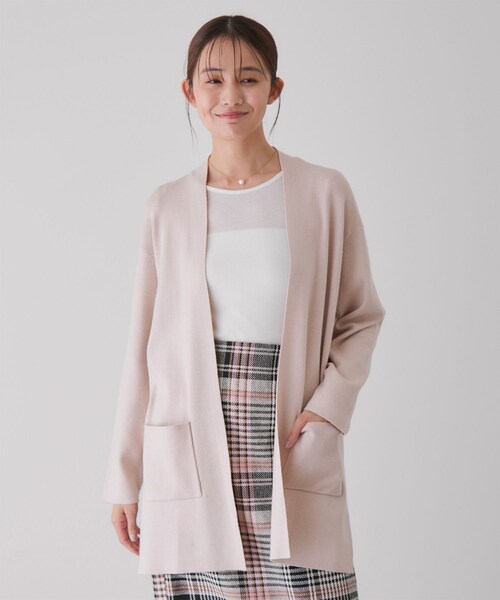 Jayro（ジャイロ）の「もちもちトッパーカーディガン（カーディガン/ボレロ・レディース・ブラック/グレー/ホワイト系/ベージュ/ネイビー・M）」の4枚目の写真