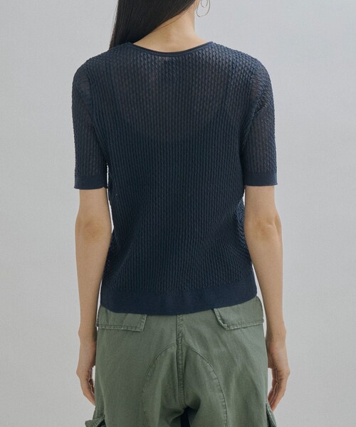 ADAM ET ROPE'（アダムエロペ）の「【公式サイト限定】【BATONER for SALON】SEE THROUGH T-SHIRTS（Tシャツ/カットソー・レディース・ベージュ/ネイビー/サックス・F）」の21枚目の写真