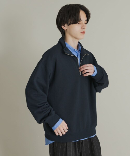 SENSE OF PLACE by URBAN RESEARCH（センスオブプレイスバイアーバンリサーチ）の「『一部WEB限定カラー』ハーフジップロングスリーブスウェット（スウェット・メンズ・BLACK/GRAY/NAVY/GREEN/L.BLUE・M/L）」の22枚目の写真