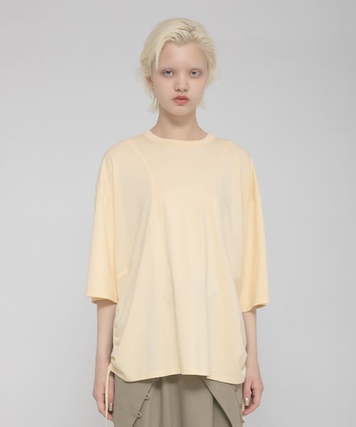 LAATO（ラート）の「shirring over tee（Tシャツ/カットソー・レディース・マロン/ミッドナイト/エッグ・Free）」の3枚目の写真