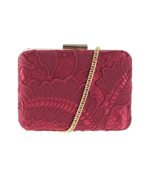 LAGUNAMOON（ラグナムーン）の「LADYリーフエンブロイダリーレースクラッチBAG（クラッチバッグ・レディース・ブロンズ/ベージュ/ブラック/ボルドー・F）」の3枚目の写真