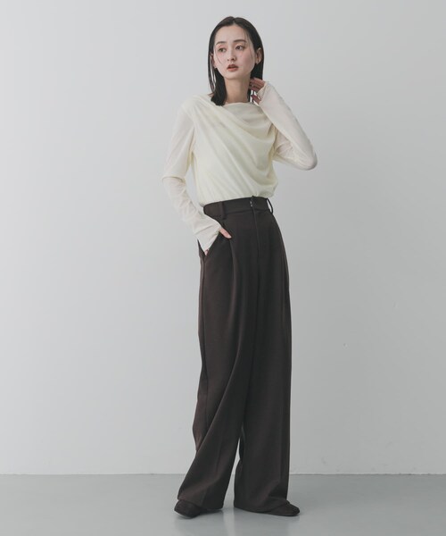SENSE OF PLACE by URBAN RESEARCH(センスオブプレイスバイアーバンリサーチ)の「ベロアドレープトップ(その他トップス・レディース・IVORY/BROWN/CAMEL・One)」の8枚目の写真