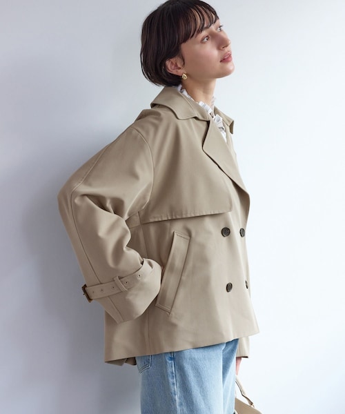 ROPE' PICNIC（ロペピクニック）の「ショート丈トレンチコート/撥水・花粉ガード（トレンチコート・レディース・ベージュ/カーキ/ネイビー・F）」の19枚目の写真
