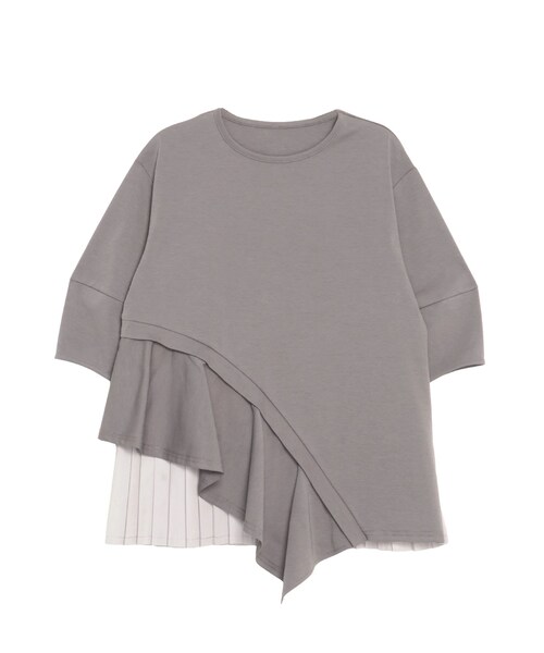 ELENDEEK（エレンディーク）の「SLIDE FLARE DOCKING CS（Tシャツ/カットソー・レディース・オフホワイト/グレー/ブラック・F）」の8枚目の写真