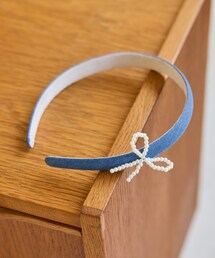 ROPE' PICNIC（ロペピクニック）の「【KIDS/キッズ】パールリボンデニムカチューシャ（カチューシャ）」