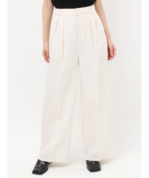 MURUA（ムルーア）の「ダブルタックワイドパンツ【セットアップ着用可】（その他パンツ・レディース・アイボリー/グレー/ブラック/ブラウン・1/2）」の5枚目の写真