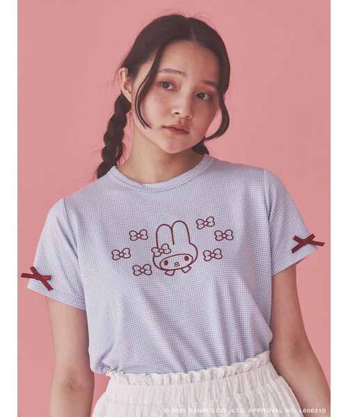 merry jenny（メリージェニー）の「【メロクロコラボ】My MelodyミニギンガムTee（Tシャツ/カットソー・レディース・レッド/ピンク/ブルー・F）」の13枚目の写真