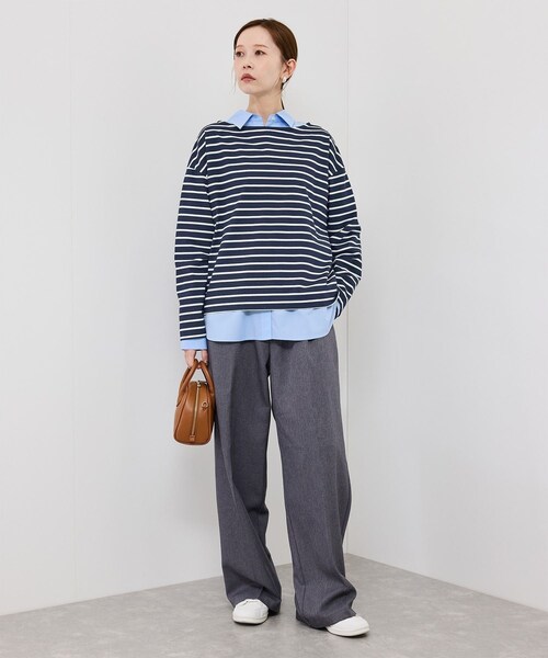 ROPE' PICNIC（ロペピクニック）の「ボックスシルエットボーダーカットソー（Tシャツ/カットソー・レディース・ブラック系/ブラウン/ネイビー系・F）」の18枚目の写真