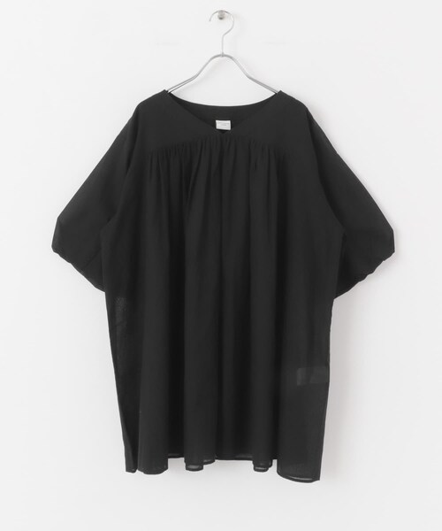 URBAN RESEARCH DOORS(アーバンリサーチドアーズ)の「コットンボイルVネックチュニック(チュニック・レディース・OFF/BLACK・M)」の19枚目の写真