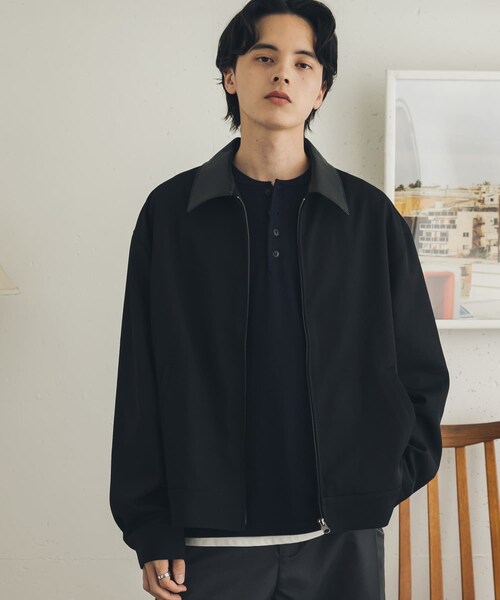 SENSE OF PLACE by URBAN RESEARCH（センスオブプレイスバイアーバンリサーチ）の「FLカラージップブルゾン（ブルゾン・メンズ・BLK×BLK/GRY×BLK/D.BRN×BRN・M/L）」の9枚目の写真