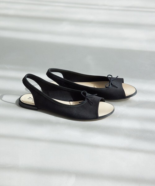 ROPE'(ロペ)の「【repetto復刻別注】VOG オープントゥバレリーナ(サンダル・レディース・ブラック・40)」の1枚目の写真