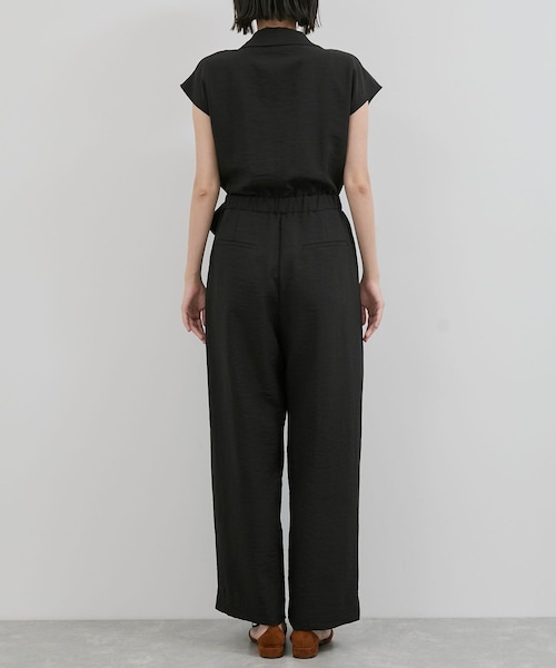 VIS（ビス）の「エアタン加工リラックスロンパース（サロペット/オーバーオール・レディース・ブラック/ベージュ系・F）」の15枚目の写真