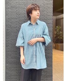 Ungrid | スリーブボリュームビッグストライプシャツ(シャツ/ブラウス)