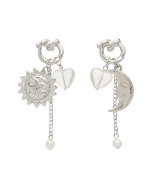 EVRIS（エヴリス）の「CLEAR HEART SUNNY ピアス（ピアス（両耳用）・レディース・シルバー/ゴールド・F）」の2枚目の写真