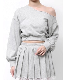 EVRIS | ワンショルダースウェットトップス【セットアップ着用可能】(スウェット)