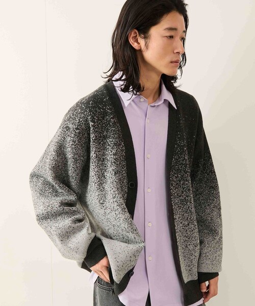 JUNRED（ジュンレッド）の「フェードジャガードカーディガン（カーディガン/ボレロ・メンズ・ブラック/グレー/ブルー/ブルー系/パープル・L/M/S）」の12枚目の写真
