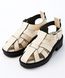 nissen | 【ゆったり幅広】厚底グルカサンダル（低反発中敷）（ワイズ４Ｅ）(サンダル)