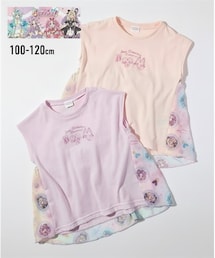 nissen | 【名探偵プリキュア！】後ろ切替総柄シフォンプリントTシャツ（女の子）(Tシャツ/カットソー)