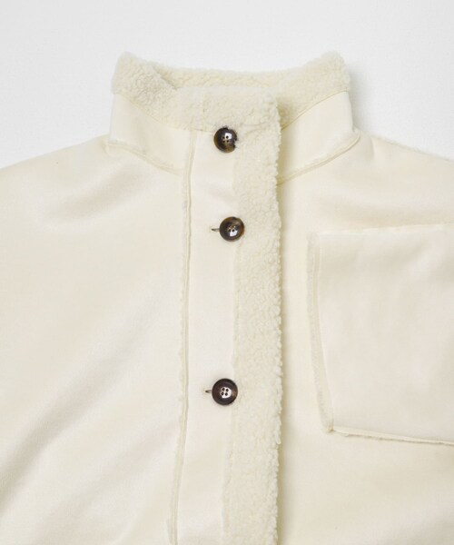 SENSE OF PLACE by URBAN RESEARCH(センスオブプレイスバイアーバンリサーチ)の「フェイクムートンスタンドジャケット(ムートンコート・レディース・BROWN/CHARCOAL/IVORY・One)」の13枚目の写真