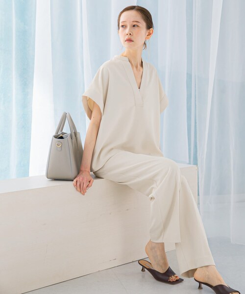 URBAN RESEARCH ROSSO（アーバンリサーチロッソ）の「『WEB/一部店舗限定』『撥水』センタープレスイージーパンツ（その他パンツ・レディース・ecru/black・36/38）」の10枚目の写真