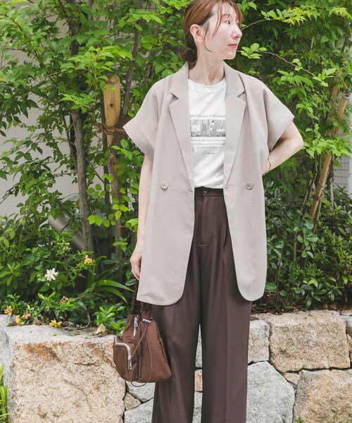 ITEMS URBANRESEARCH（アイテムズ アーバンリサーチ）の「リネンライクジレ（ベスト・レディース・BLK/BEG・FREE）」の15枚目の写真