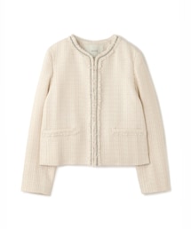 ミックスツイードノーカラージャケット/26SS