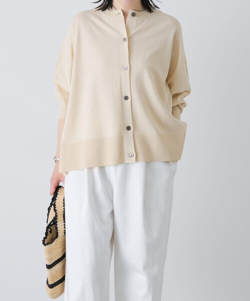かぐれ（カグレ）の「ハイツイストコットンワイドカーディガン（カーディガン/ボレロ・レディース・IVORY/BLACK/MINT GRAY・Free）」の10枚目の写真