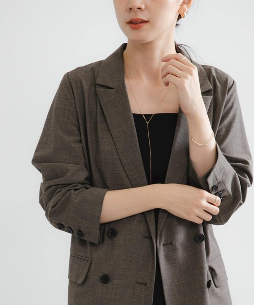 URBAN RESEARCH（アーバンリサーチ）の「ウール混ダブルブレストジャケット（テーラードジャケット・レディース・BLACK/BROWN・FREE）」の19枚目の写真