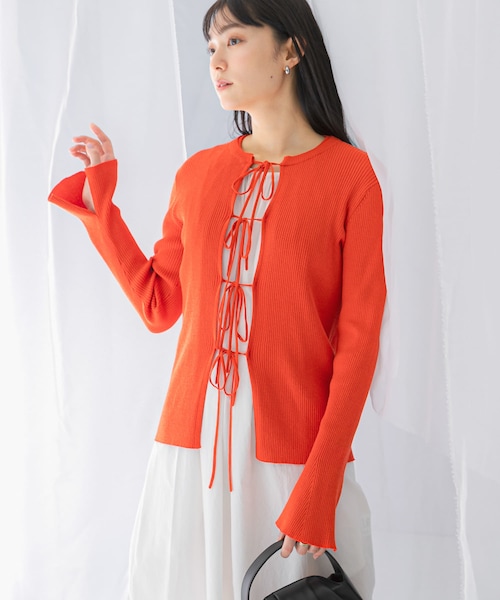 URBAN RESEARCH ROSSO（アーバンリサーチロッソ）の「リボンデザインカーディガン（カーディガン/ボレロ・レディース・beige/orange・FREE）」の3枚目の写真