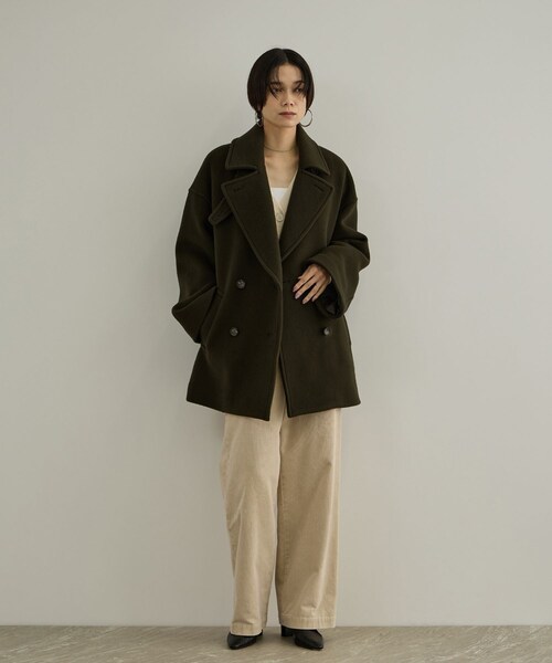 ADAM ET ROPE'(アダムエロペ)の「【WEB限定】FABRICA ダブルクロスPコート(ピーコート・レディース・グレー/ブラウン/カーキ/ネイビー・M/S)」の22枚目の写真