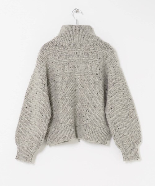 URBAN RESEARCH Sonny Label（アーバンリサーチサニーレーベル）の「ウールネップジップニットブルゾン（ブルゾン・レディース・アイボリー/グレー・Free）」の10枚目の写真