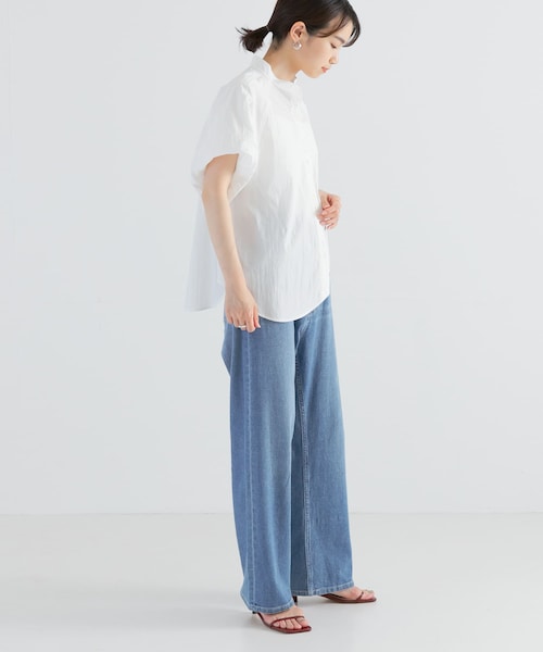 URBAN RESEARCH（アーバンリサーチ）の「綿ナイロンスタンドカラーブラウス（シャツ/ブラウス・レディース・BLU/OFF/NVY/BLK・FREE）」の9枚目の写真