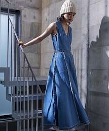 GEVS. | 大きいサイズフロントジップデニムワンピースGEVS.(ワンピース)