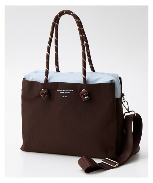 nissen（ニッセン）の「ALTROSE（アルトローズ）ロープ持ち手2WAYポリエステルスクエアトート（トートバッグ・メンズ・ブラック/ブラウン/グレー/アイボリー・Y）」の4枚目の写真