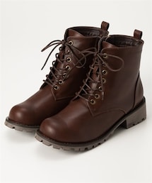 nissen | 【ゆったり幅広】カジュアルレースアップショートブーツ（低反発中敷）（選べるワイズ）(ブーツ)