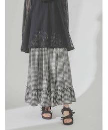merry jenny | チェックティアードフレアスカート(スカート)