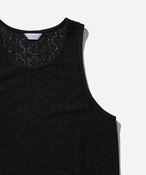 Saturdays NYC(サタデーズ ニューヨークシティ )の「Gabriel Cotton Mesh Tank(タンクトップ・メンズ・オフホワイト/ブラック・L/M/S/XS/XL)」の14枚目の写真