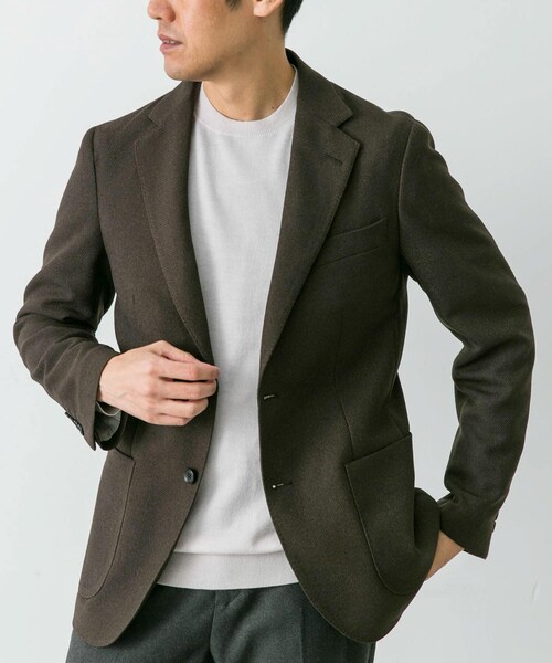 URBAN RESEARCH DOORS（アーバンリサーチドアーズ）の「『イージーケア』LIFE STYLE TAILOR　バーズアイストレッチジャケット（その他アウター・メンズ・BROWN/NAVY・44/46/48/50）」の17枚目の写真