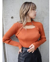 EVRIS | フロントオープンボトルネックニットトップス(ニット/セーター)