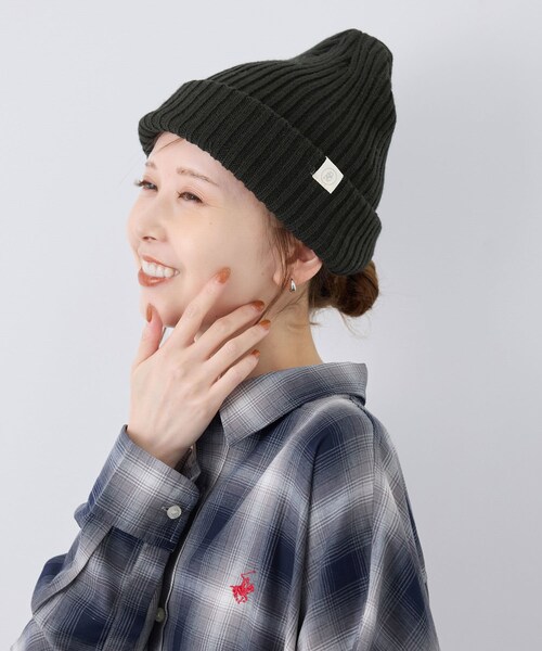 ROPE' PICNIC（ロペピクニック）の「リブニットワッチ（ニットキャップ/ビーニー・レディース・ブラック/ベージュ系/ライトグリーン・F）」の2枚目の写真