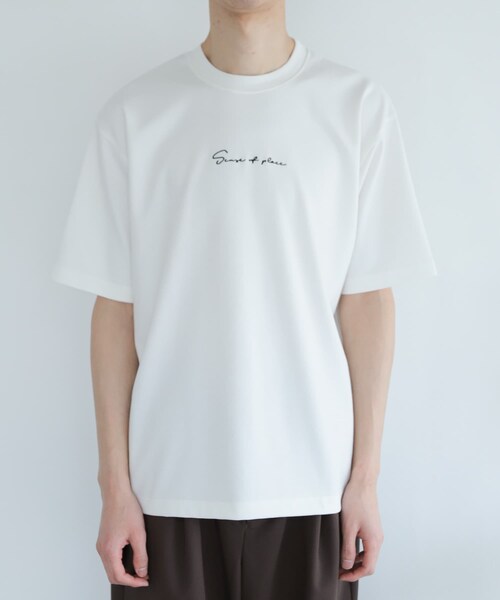 SENSE OF PLACE by URBAN RESEARCH(センスオブプレイスバイアーバンリサーチ)の「シシュウポンチTシャツ(5分袖)(Tシャツ/カットソー・メンズ・BLUE/WHITE/BLACK/GREIGE/OLIVE/L.KHAKI/CHARCOAL・M/L)」の18枚目の写真
